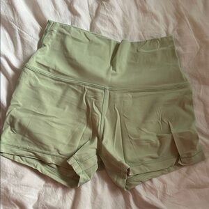 Aritzia High-Waisted Light Green Shorts